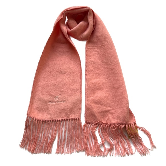 Alpaca Camargo Scarf Solid Peach Rectangle Fluffy Soft 9" x  75" Made Peru NEW - Picture 2 of 6